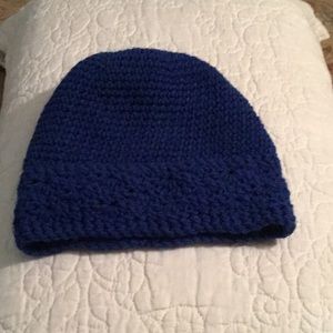 Blue Hand Made Knit Hat